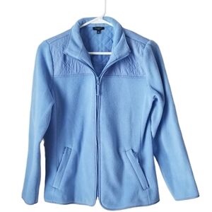 Talbots Fleece Quilted Soft Shell Full Zip Jacket with Elbow Patch Size SP